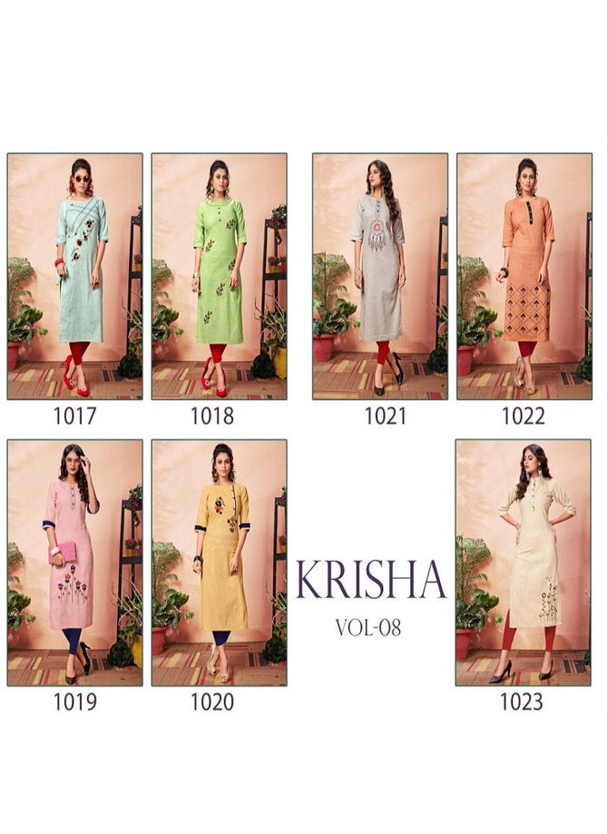 FG Krisha Vol-8 Latest Designer Pure Cotton Hand Work Party Wear Casual Wear Kurtis Collection 